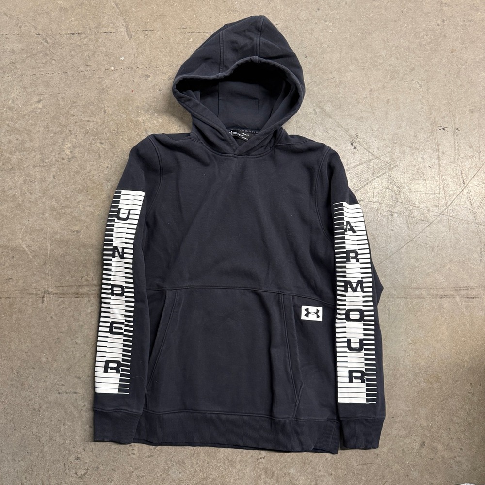 Under Armour Threadborne ColdGear Hoodie Mens Large Black Piano Key Sleeve Logo